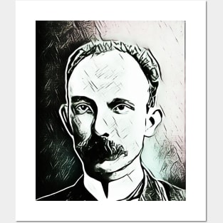 José Martí Black and White Portrait | Jose Marti Artwork 3 Posters and Art